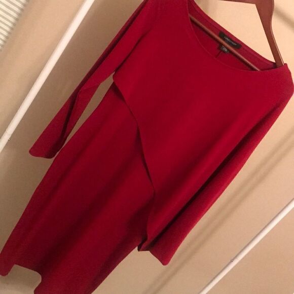 Lundstrom Asymmetrical Panel Red Dress - Size SM - Picture 1 of 7